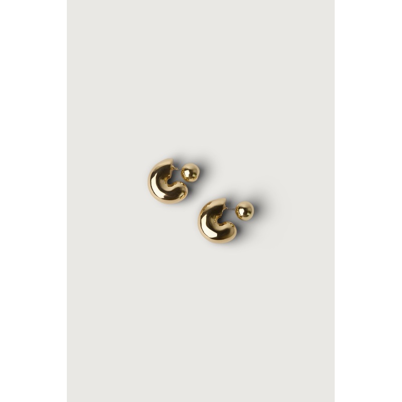 REVERSIBLE BUBBLE STUD EARRINGS Gold One Size