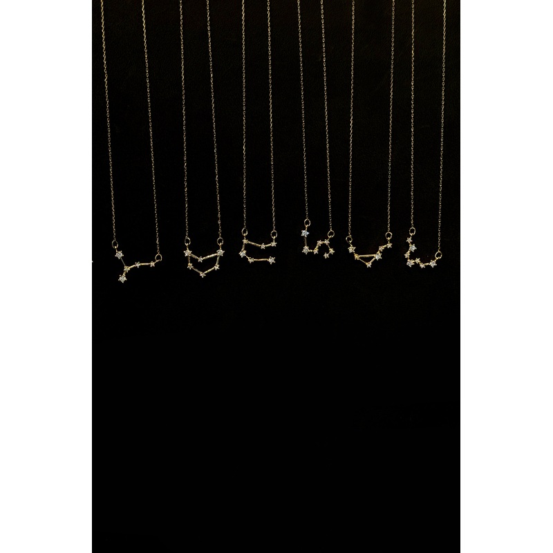 ZODIAC NECKLACE WITH ZIRCONIA Aquarius One Size