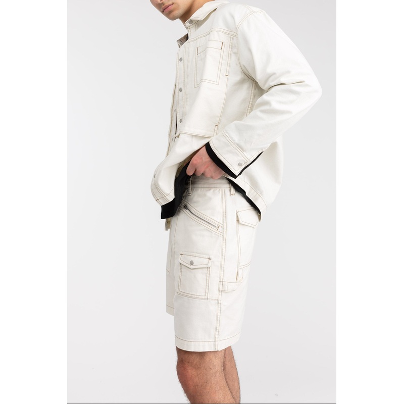 COTTON-TWILL CARGO SHORT PAPYRUS 28