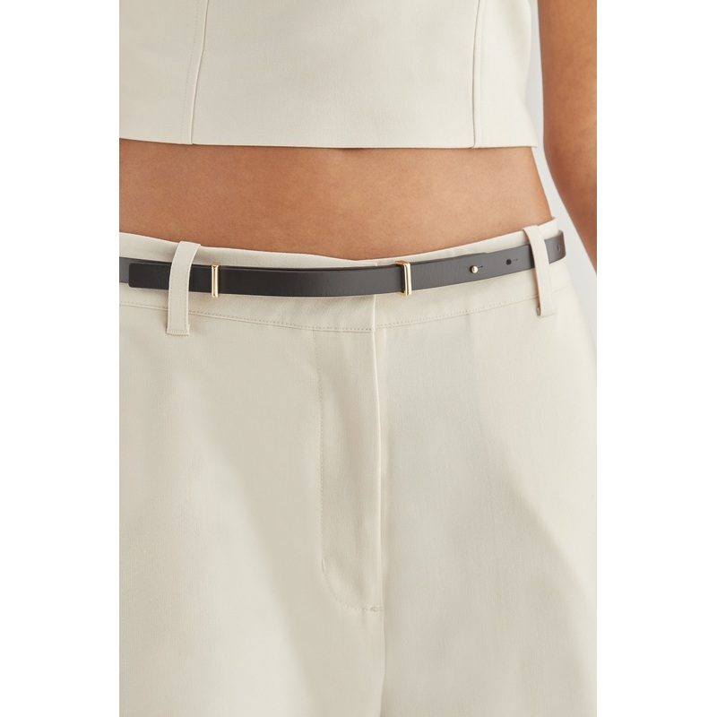 THIN BELT WITH WIDE BUCKLE Black One Size