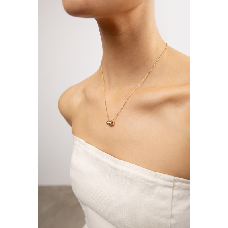 TRIPLE PENDANT NECKLACE Gold One Size