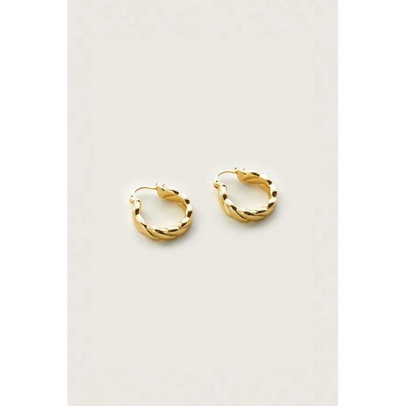 TWISTED HOOP EARRING Gold One Size