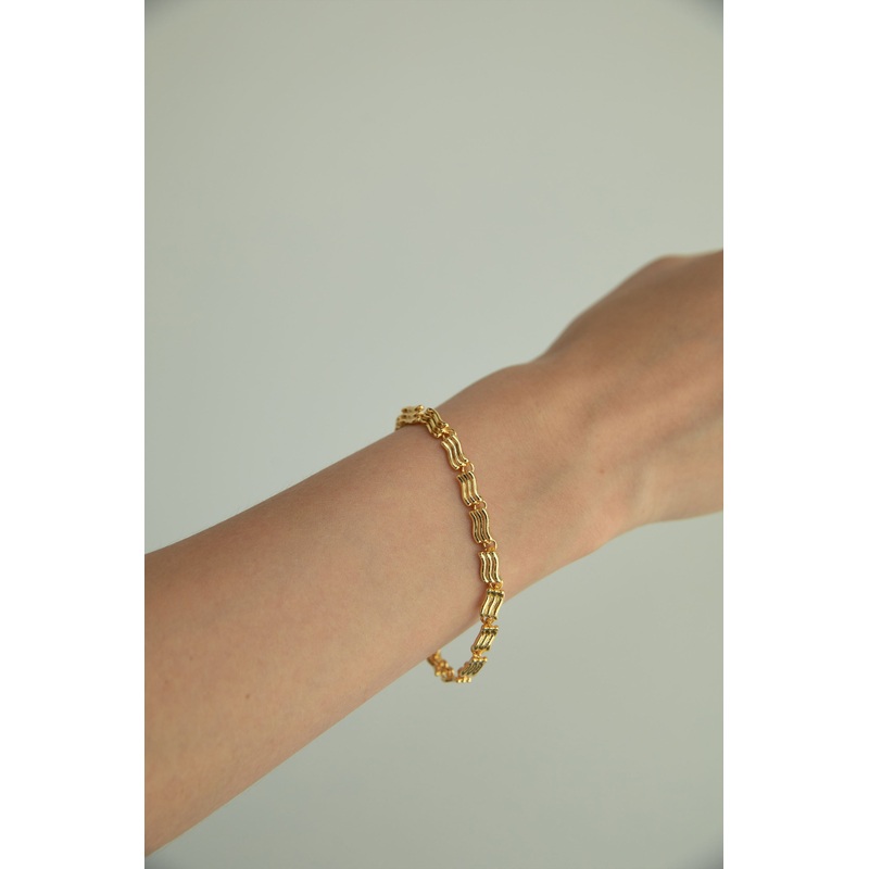 WAVY CHAIN BRACELET Gold One Size
