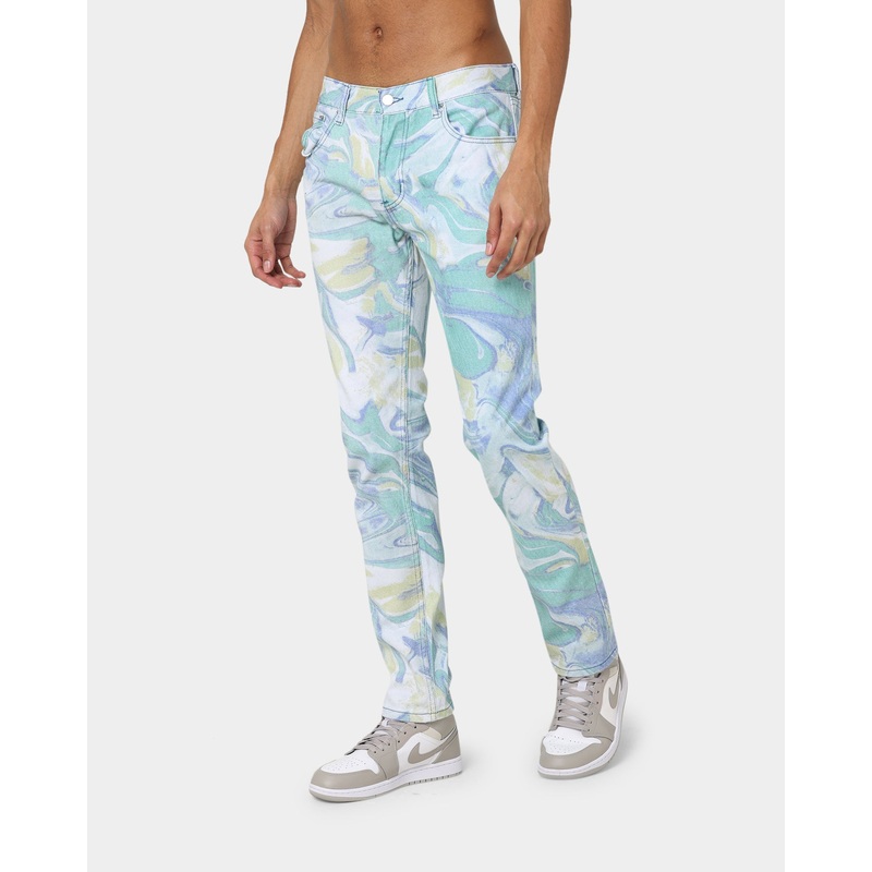 MNML D433 Spill Denim Jeans Blue/White 28