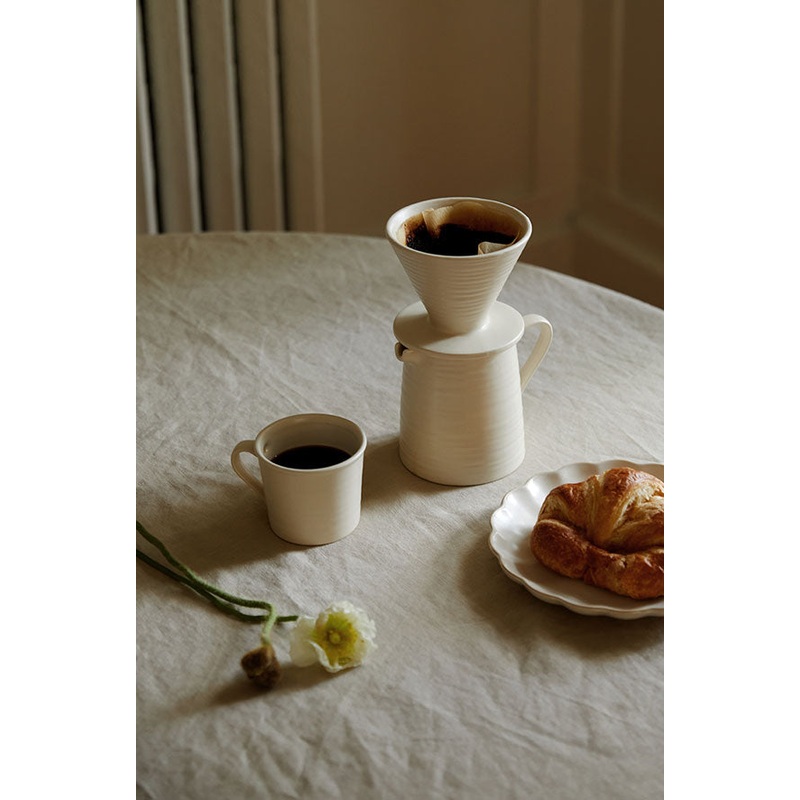 STONEWARE POUR-OVER COFFEE MAKER Cream One Size