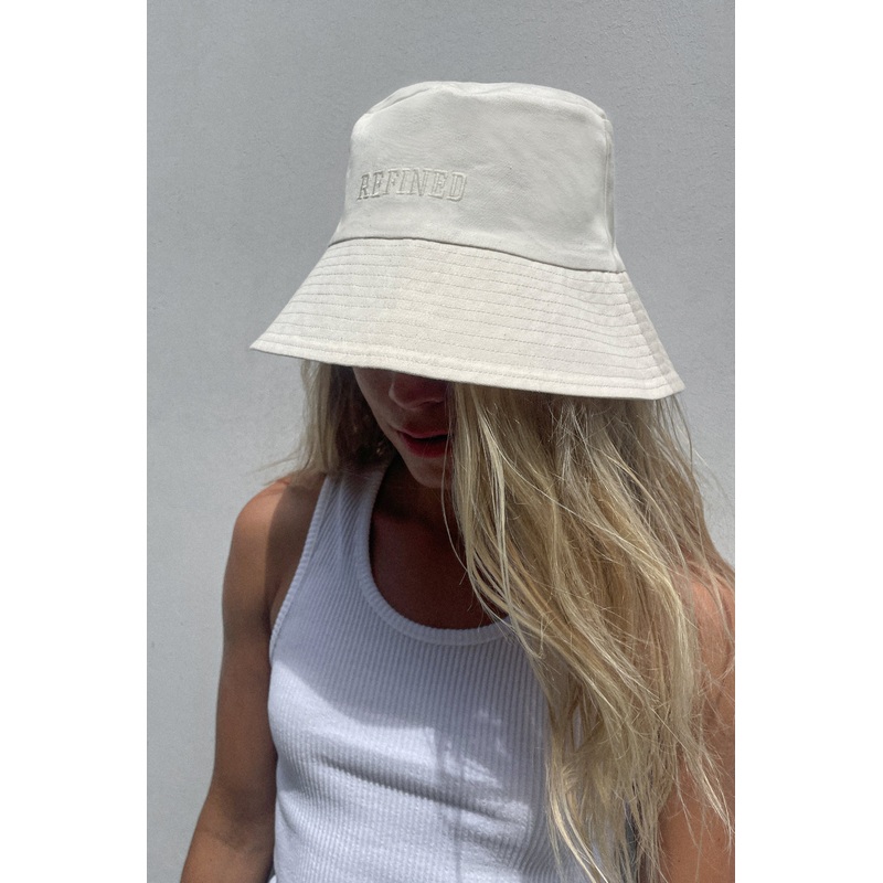 REFINED EMBROIDERED BUCKET HAT Vanilla Ice One Size