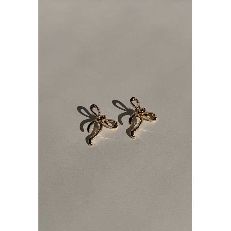 RIBBON EARRING Gold One Size