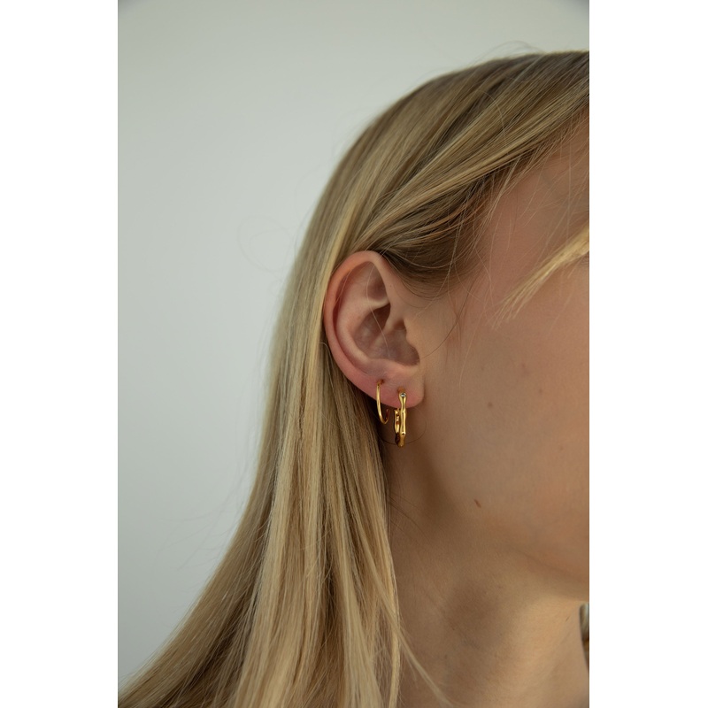 SET OF TWO HOOPS Gold One Size