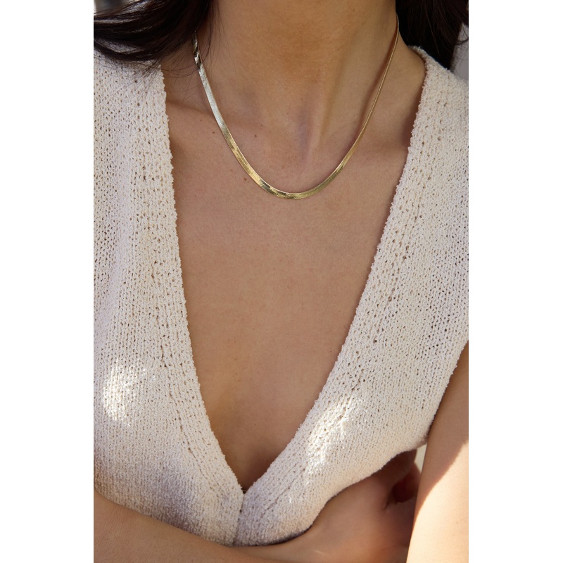 SNAKE CHAIN NECKLACE Gold One Size