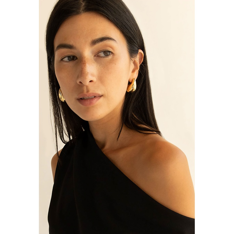 LARGE BUBBLE DROP EARRINGS Gold One Size