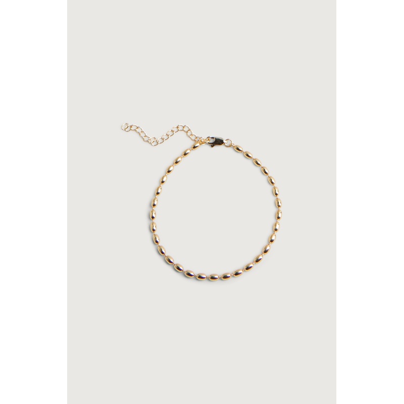 METAL BEAD BRACELET Gold One Size