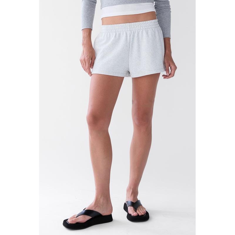 COTTON FRENCH TERRY SHORT Light Heather Grey Double Extra Small