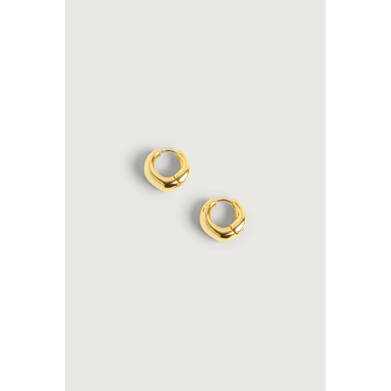 CRESCENT HUGGIE HOOP EARRINGS Gold One Size