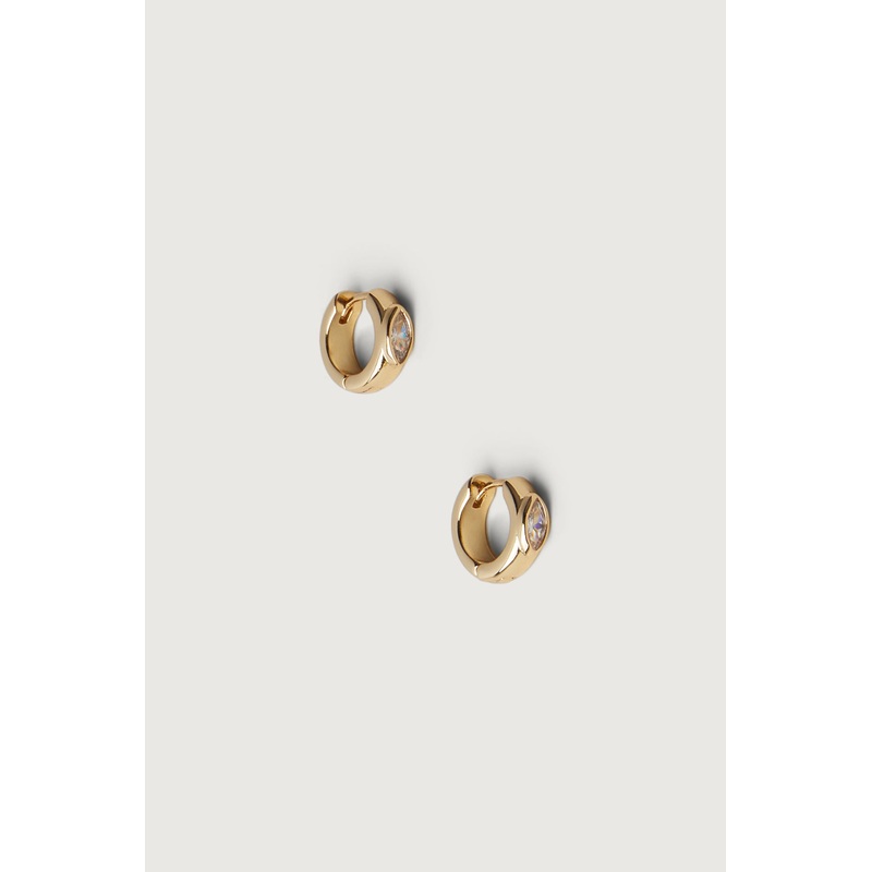 HOOP EARRING WITH ZIRCONIA Gold One Size