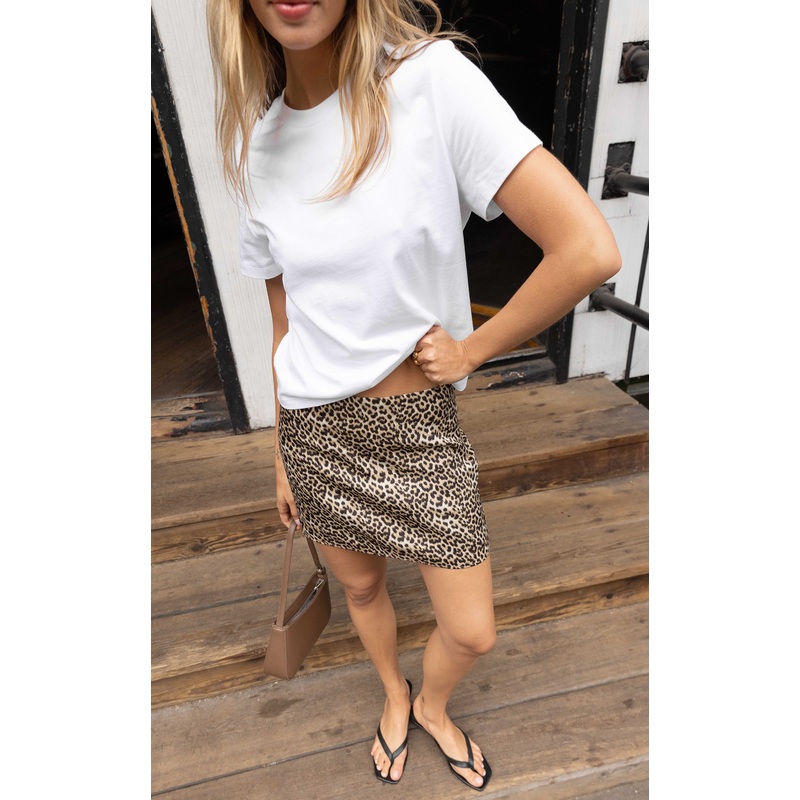 SATIN MINI SKIRT Leopard 00