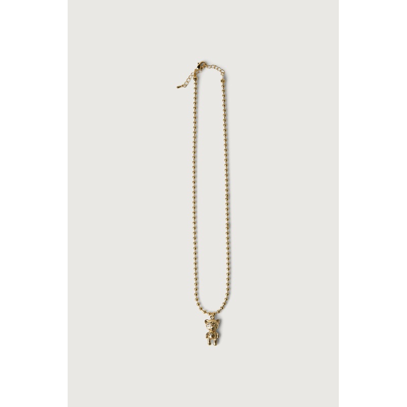 TEDDY BEAR NECKLACE Gold One Size