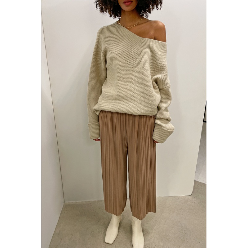 ACCORDION PLEATED PANT Black Small