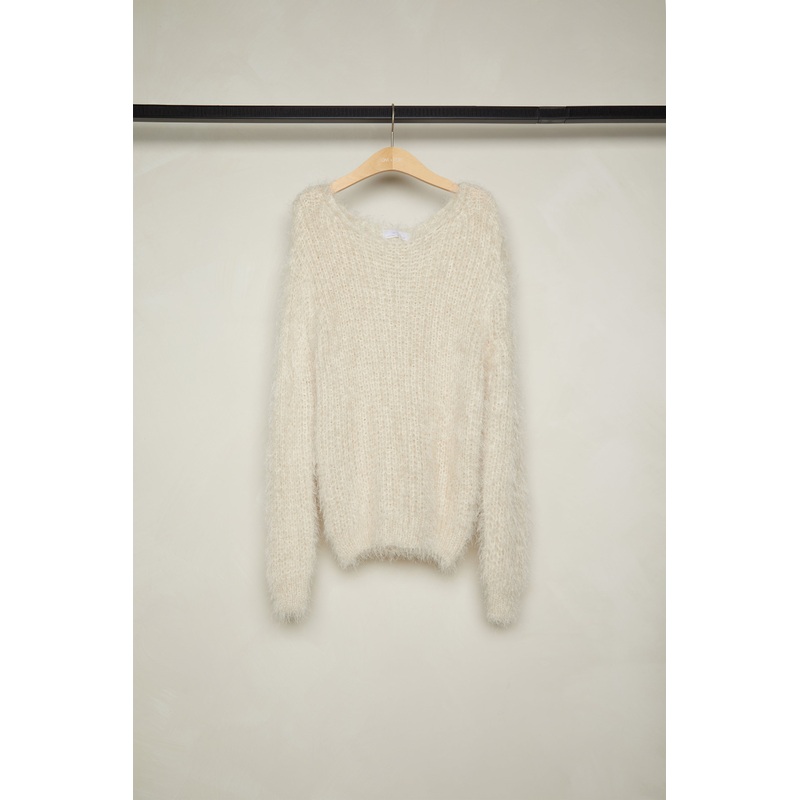 CROPPED CREWNECK SWEATER Oatmeal Small