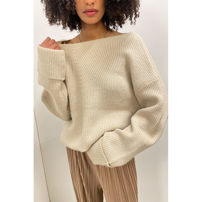 OVERSIZED V-NECK SWEATER Pure Cashmere Extra Small