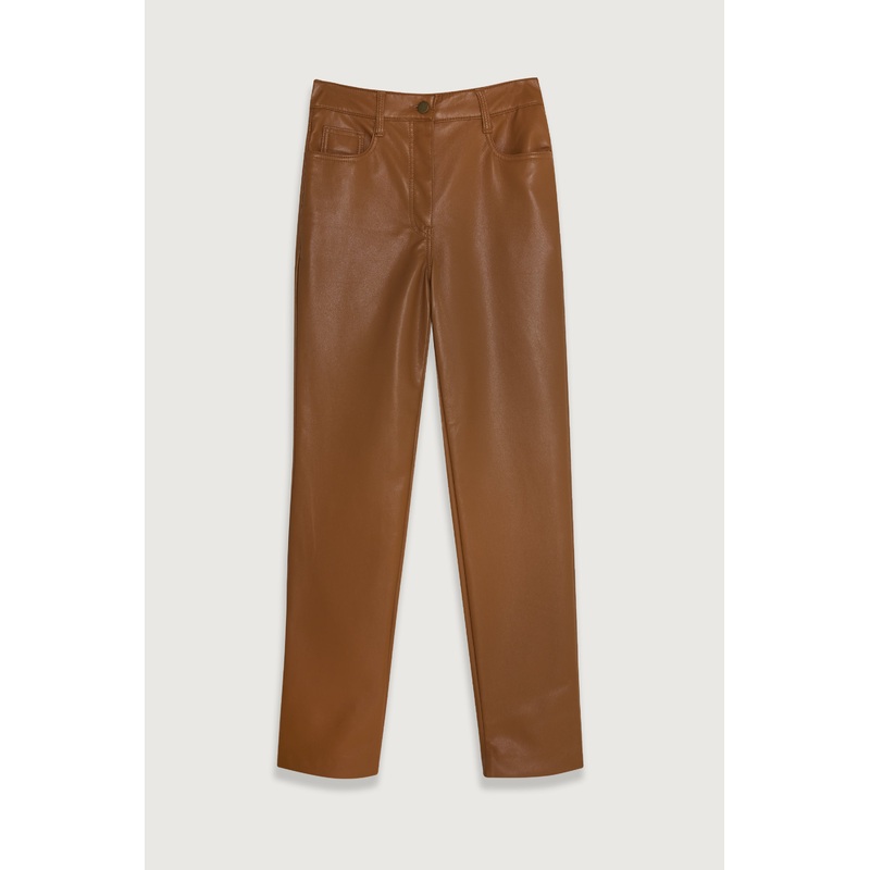 VEGAN LEATHER PANT Brown 27