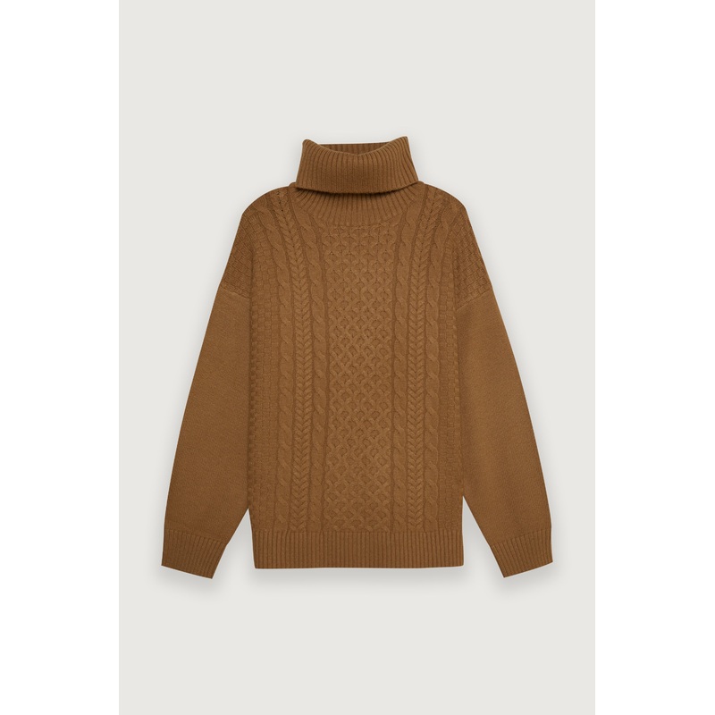 CABLE KNIT SWEATER Toasted Almond Extra Small
