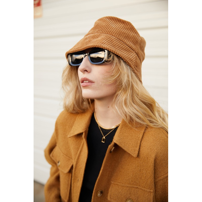 CORDUROY BUCKET HAT Camel One Size