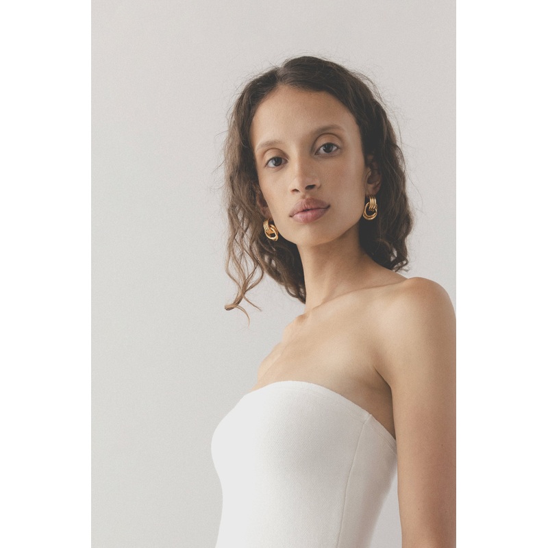 MEDIUM KNOTTED EARRINGS Gold One Size