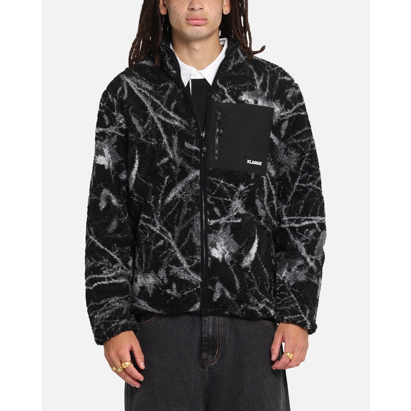 X-Large Camo Reversible Sherpa Jacket Black S
