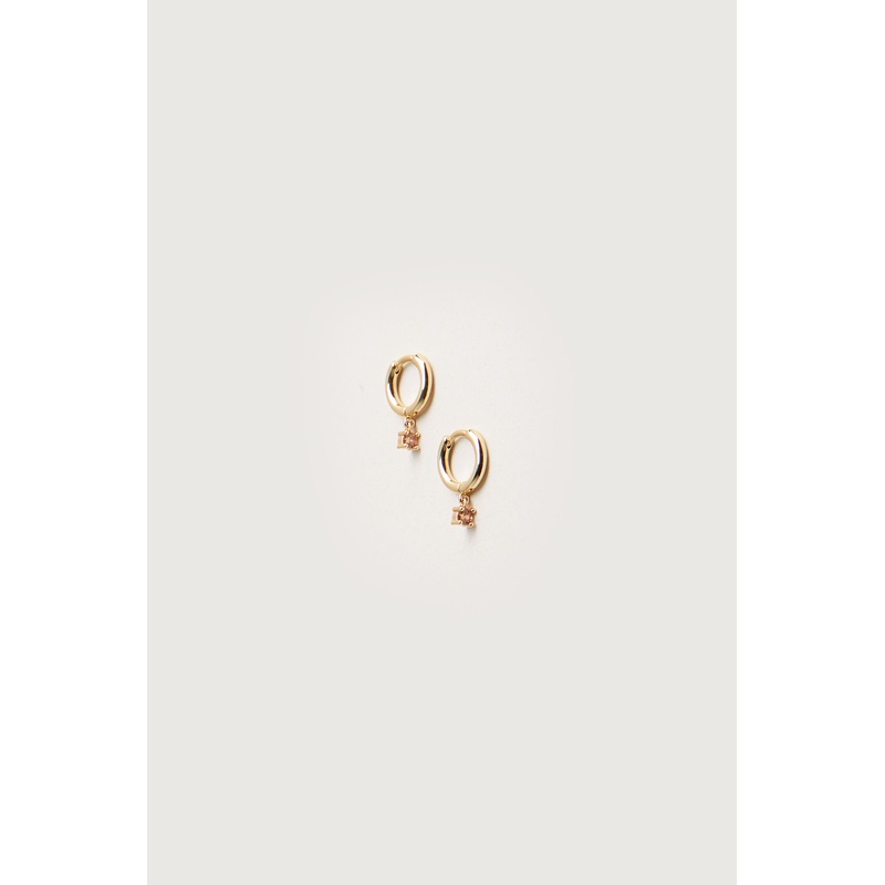 GEM DROP HOOPS Gold Jurassic Gold One Size