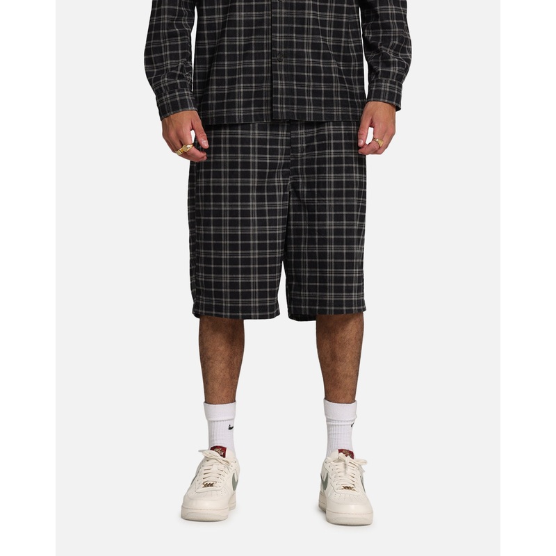 XXIII Plaid Corduroy Jorts Black/Grey 28