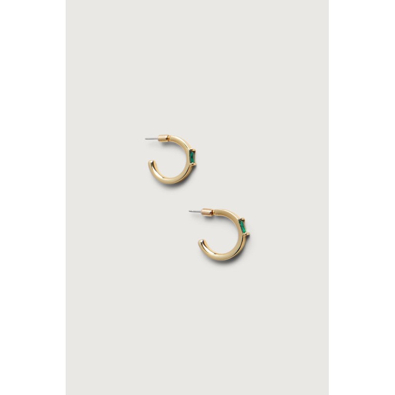 BAGUETTE ZIRCONIA HUGGIE HOOP Gold One Size