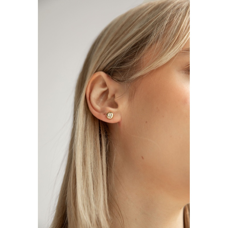 BUBBLE EARRING WITH ZIRCONIA Gold One Size