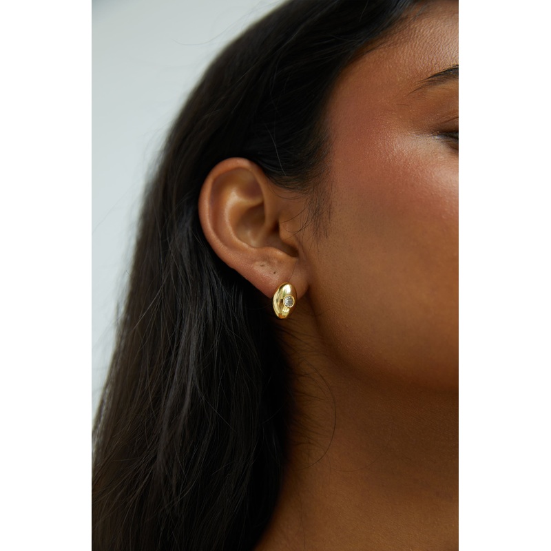 BUBBLE OVAL EARRING Gold One Size