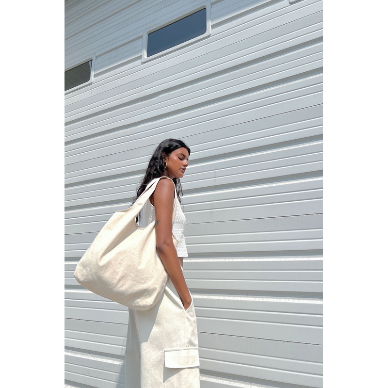 CASUAL CANVAS TOTE NATURAL One Size