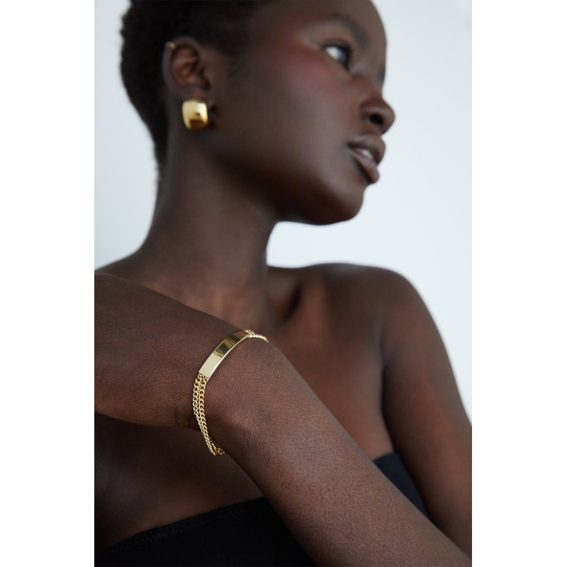 CHAIN BRACELET WITH BAR Gold One Size