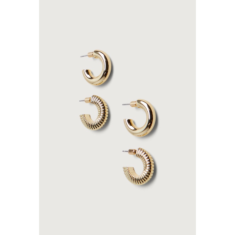 CHUNKY HOOP SET Gold One Size