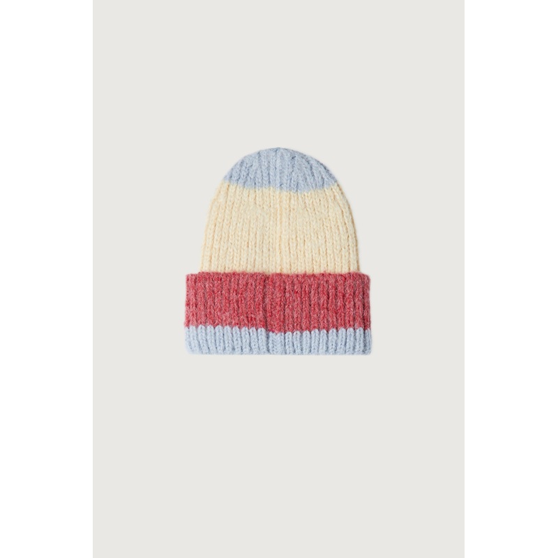 COLOR BLOCK BEANIE Blue One Size