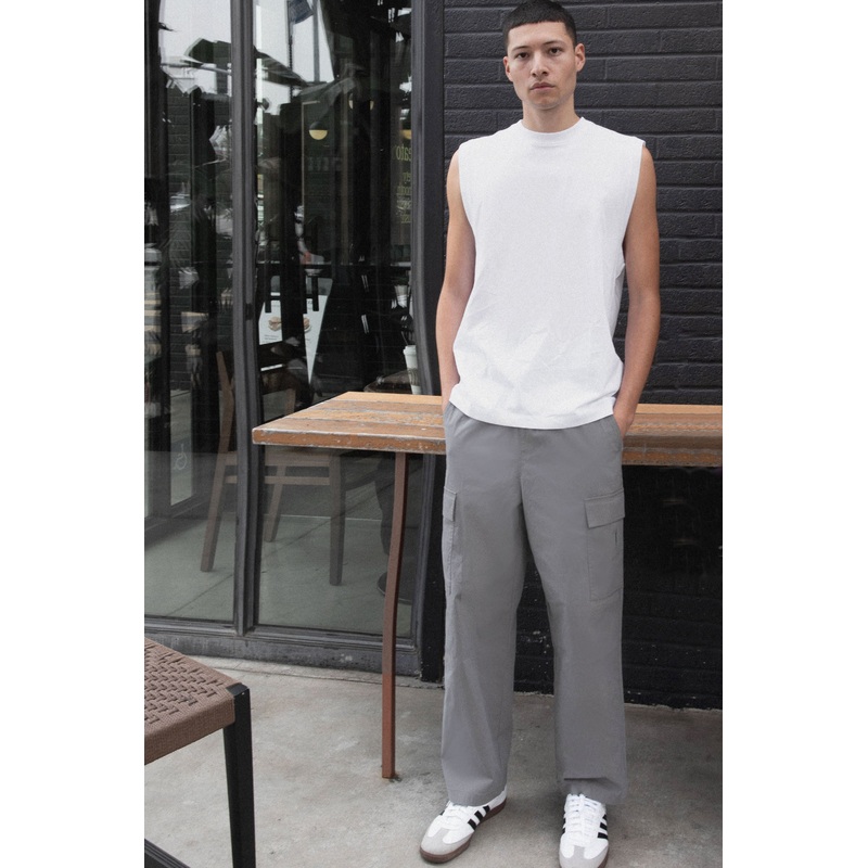 COTTON NYLON CARGO PANT Steel Grey Extra Small