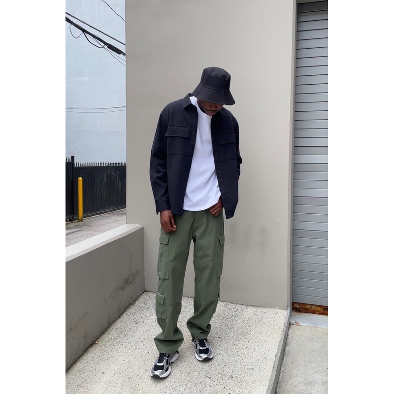 WIDE LEG CARGO CHINO PANT Ripe Olive 28