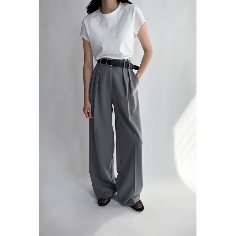 WIDE LEG TROUSER Steel Grey 0