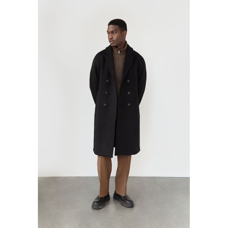 WOOL BLEND COAT Black Double Extra Small