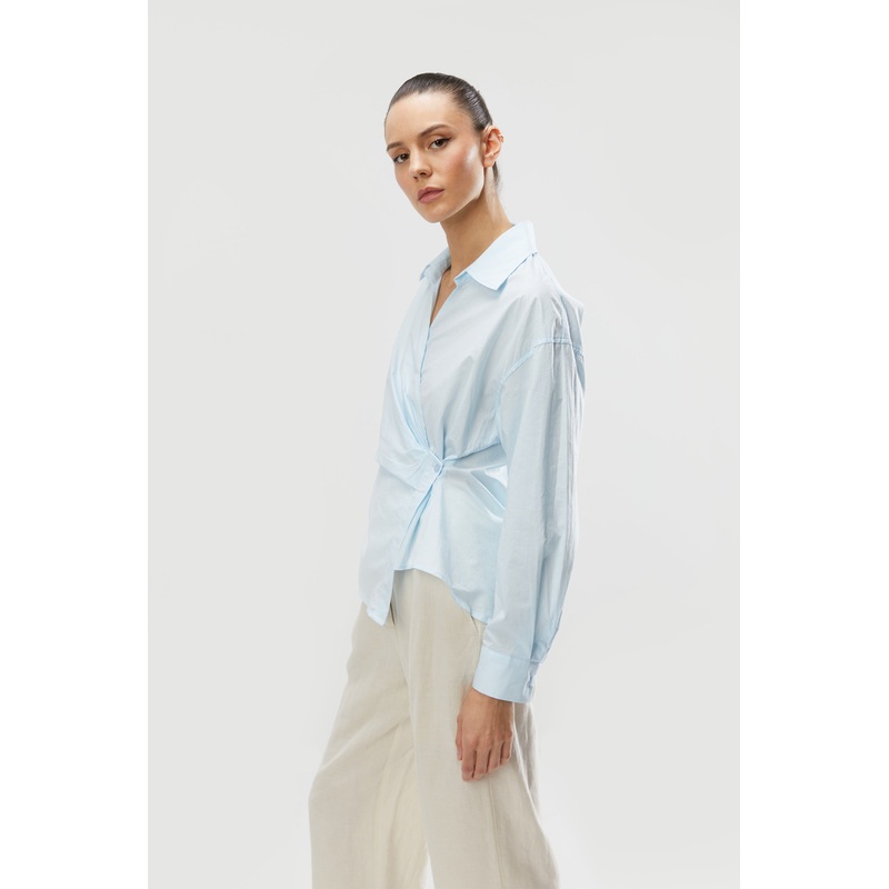 WRAP AROUND SHIRT Baby Blue Small