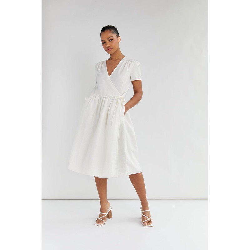 WRAP DRESS White Extra Small