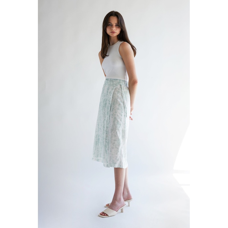 WRAP TIE DYE SKIRT Mint Small