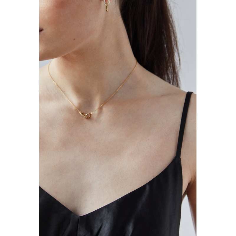 ZIRCONIA LINK NECKLACE Gold One Size