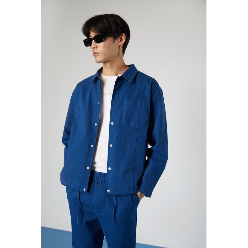 TWILL SHIRT JACKET Navy Peony Extra Small