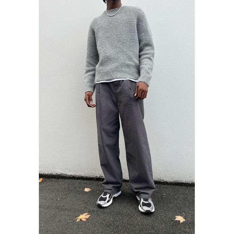 TWILL WIDE LEG PANT Asphalt 28