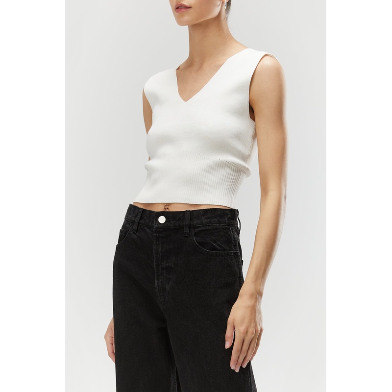 V-NECK SWEATER TANK Black Extra Small