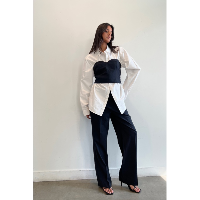 SWEETHEART NECKLINE TOP Black Extra Small