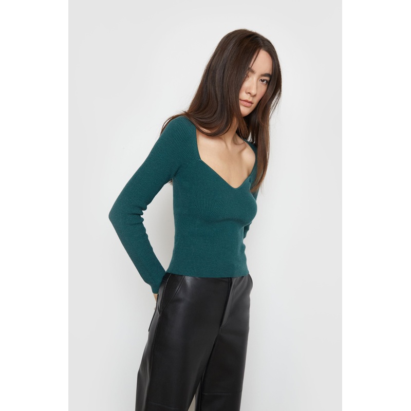 SWEETHEART NECKLINE TOP Seamoss Extra Small